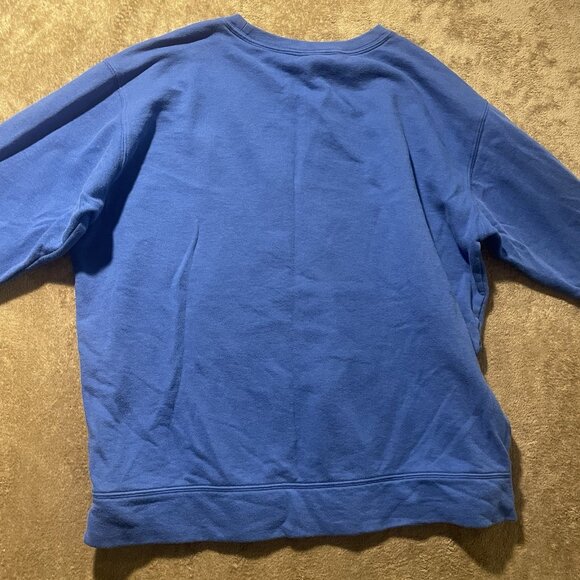 Victorias Secret PINK Shirt Womens Sz Large Sweatshirt Royal Blue Crewneck Long - Picture 3 of 5